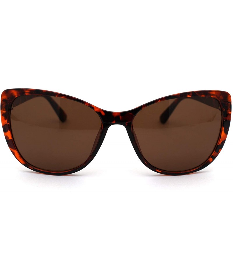 Oversized Womens Mod Oversize Cat Eye Plastic Sunglasses - Tortoise Brown - CA18YNEYKK0 $10.80