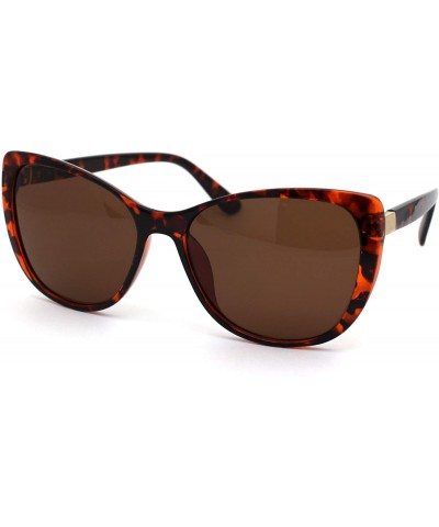 Oversized Womens Mod Oversize Cat Eye Plastic Sunglasses - Tortoise Brown - CA18YNEYKK0 $10.80