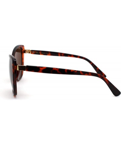 Oversized Womens Mod Oversize Cat Eye Plastic Sunglasses - Tortoise Brown - CA18YNEYKK0 $10.80