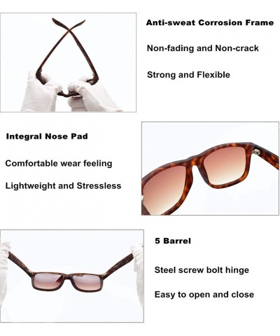 Oversized Retro Square Sunglasses Unbreakable Horn Rimmed 100% UV Protection Scratch Resistant for Men Women Driving - CZ18QC...