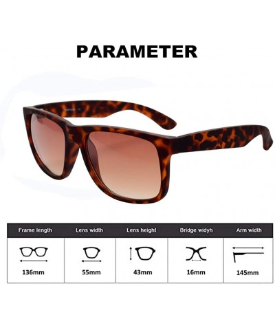 Oversized Retro Square Sunglasses Unbreakable Horn Rimmed 100% UV Protection Scratch Resistant for Men Women Driving - CZ18QC...