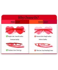 Oversized Heart Transparent Multicolor Party Favors Big Rimless Sunglasses for Women - 1pcs Red + 1pcs Turquoise - CC18X9ZULO...