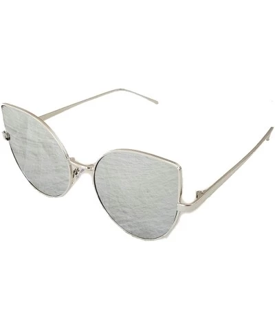 Sport Vintage style Cat Ear Sunglasses for Women PC Resin UV 400 Protection Sunglasses - Silver - CR18SASAW86 $37.93