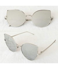 Sport Vintage style Cat Ear Sunglasses for Women PC Resin UV 400 Protection Sunglasses - Silver - CR18SASAW86 $18.71