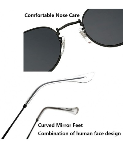 Round Vintage Metal Round Oversized Sunglasses & Case Designer Sunglasse Women - Black&gray - CD1808CD7LC $13.96