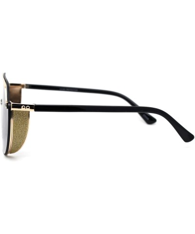 Shield Flat Top Shield Large Racer Exposed Lens Metal Sunglasses - Gold Smoke - CJ193GSQLYT $14.27