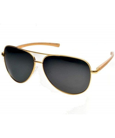 Oversized Oversized Golden Aluminium Magnesium Alloy Myopia Nearsightness Polarized Sunglasses - Golden - CA19754AUI2 $79.49