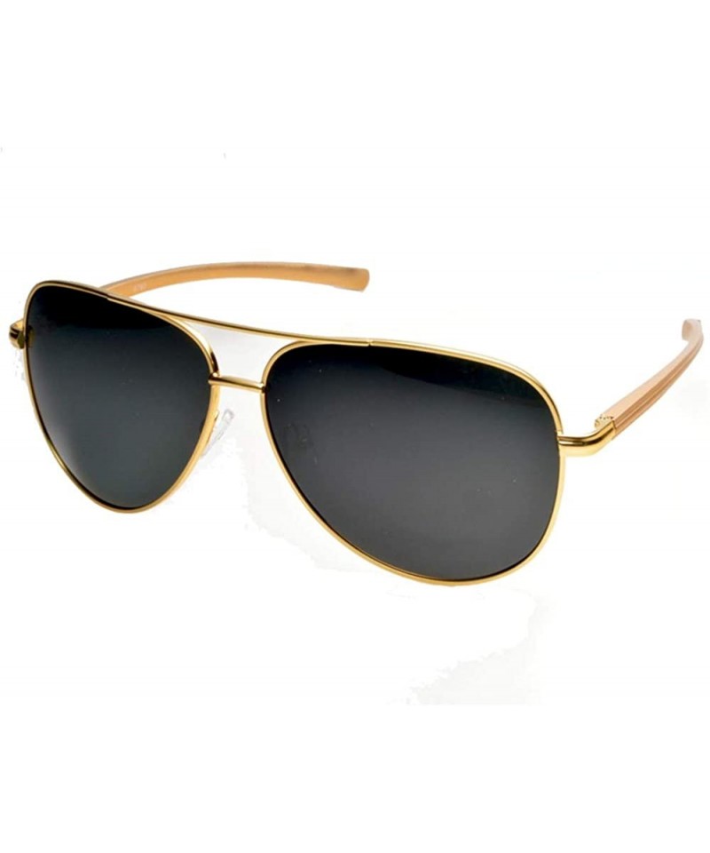 Oversized Oversized Golden Aluminium Magnesium Alloy Myopia Nearsightness Polarized Sunglasses - Golden - CA19754AUI2 $38.11