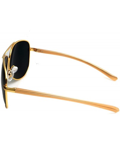 Oversized Oversized Golden Aluminium Magnesium Alloy Myopia Nearsightness Polarized Sunglasses - Golden - CA19754AUI2 $38.11