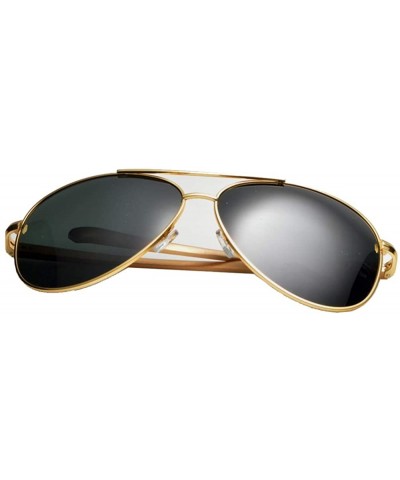 Oversized Oversized Golden Aluminium Magnesium Alloy Myopia Nearsightness Polarized Sunglasses - Golden - CA19754AUI2 $38.11