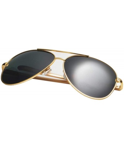 Oversized Oversized Golden Aluminium Magnesium Alloy Myopia Nearsightness Polarized Sunglasses - Golden - CA19754AUI2 $38.11