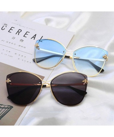 Aviator Frameless Sunglasses for Women Men Occident Sunglasses Wild Cute Bee Sun Glasses - 7 - CA18U24ZUQR $14.25