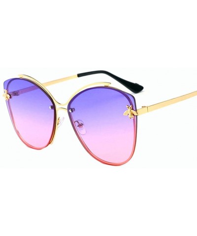 Aviator Frameless Sunglasses for Women Men Occident Sunglasses Wild Cute Bee Sun Glasses - 7 - CA18U24ZUQR $14.25