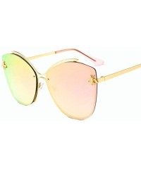 Aviator Frameless Sunglasses for Women Men Occident Sunglasses Wild Cute Bee Sun Glasses - 7 - CA18U24ZUQR $14.25