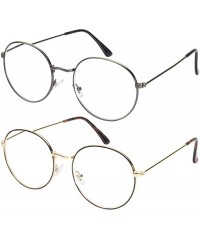 Round Retro Vintage Inspired Round Circle Sunglasses With Clear Lens Glasses Non-Prescription - CL18ZR6MG73 $18.47