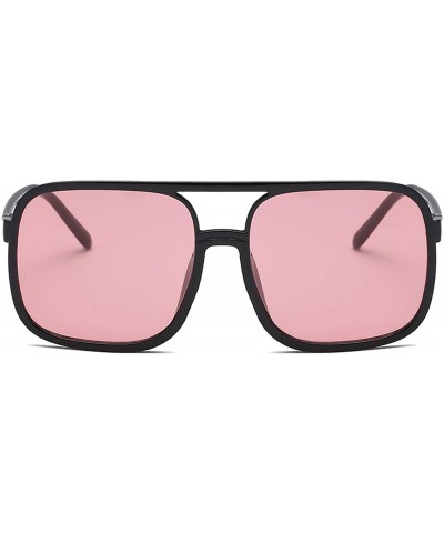 Oversized 2018 Women Oversized Aviation Square Sunglasses Diamond New Fashion Er Black Red Female Sun Glasses - Jh15977 C6 - ...