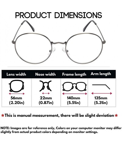 Round Retro Vintage Inspired Round Circle Sunglasses With Clear Lens Glasses Non-Prescription - CL18ZR6MG73 $18.47