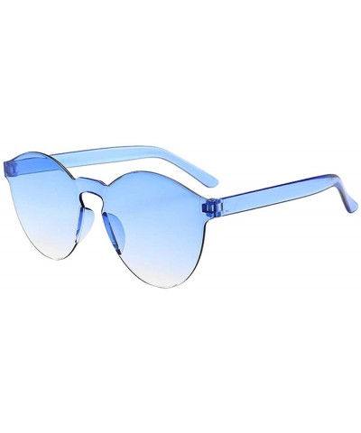 Rimless Oversized Sunglasses Transparent Colorful - CD18QG0RH4U $17.61