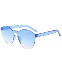 Rimless Oversized Sunglasses Transparent Colorful - CD18QG0RH4U $11.44