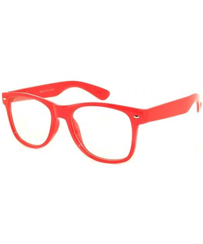 Sport Clear Retro 80's Vintage Sunglasses Colored Frame - Clear_red - C2184IIXS3A $18.90