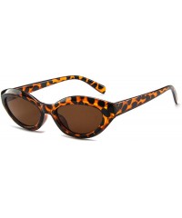 Oval Fashion New Lady Cat Glasses small Oval Full Frame Stylish Unisex UV400 Sunglasses - Leopard - CT18QEQ4LI0 $13.45