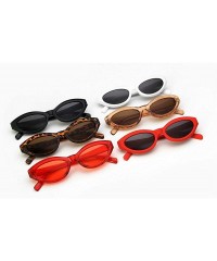 Oval Fashion New Lady Cat Glasses small Oval Full Frame Stylish Unisex UV400 Sunglasses - Leopard - CT18QEQ4LI0 $13.45