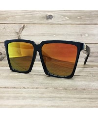 Oversized 7240-1 Premium Oversized XXL Square Flat Mirrored Sunglasses - Orange - CB18OT7YTGS $15.08