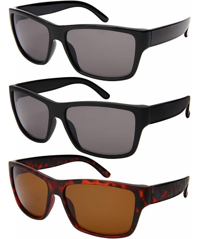 Rectangular Vintage Black Square Sunglasses for Men Women Rectangular Glass 1413 - Matte Black Frame/Grey Lens - CR18M64G88N ...
