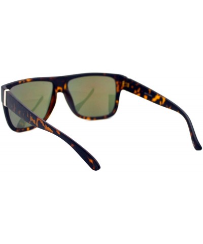 Square Classic Square Frame Sunglasses Unisex Designer Fashion Color Mirror Lens - Tortoise (Orange Mirror) - CZ180CEK8Z8 $10.74