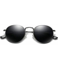 Round Sunglasses Mirror Classic Glasses Driving - Blackyellow - CY198N89XKO $17.26