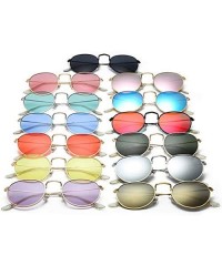 Round Sunglasses Mirror Classic Glasses Driving - Blackyellow - CY198N89XKO $17.26