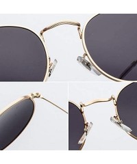 Round Sunglasses Mirror Classic Glasses Driving - Blackyellow - CY198N89XKO $17.26