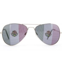 Aviator World Cup 2018 Mexico United States El Tri Flag Patriotic Olympic Soccer Aviator Style Sunglasses - Mx Silver - C211M...