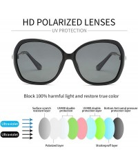 Round Classic Polarized Sunglasses for Women Oversized - Fashion Retro Sun Glass for Driving - 100% UV Protection - CP18SATO9...