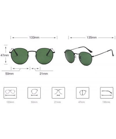 Aviator Sunglasses Toughened Glass Sunglasses Pilot's Glass Lens Classic Round - F - CQ18QTHCHUW $32.65