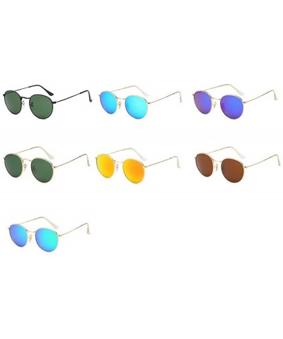 Aviator Sunglasses Toughened Glass Sunglasses Pilot's Glass Lens Classic Round - F - CQ18QTHCHUW $32.65