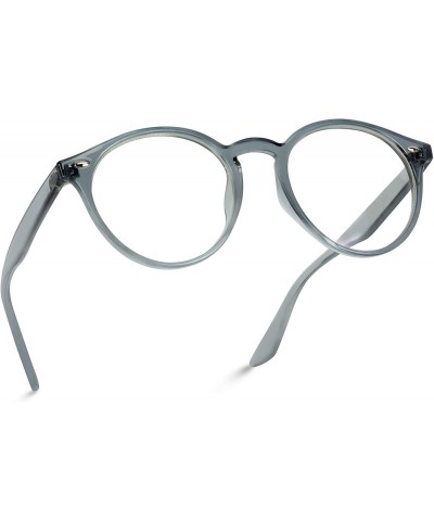 Oversized Clear Lens Semi Transparent Clear Frame Colorful Glasses - Grey Frame - C8187NKSOL8 $22.55