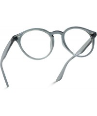 Oversized Clear Lens Semi Transparent Clear Frame Colorful Glasses - Grey Frame - C8187NKSOL8 $12.01