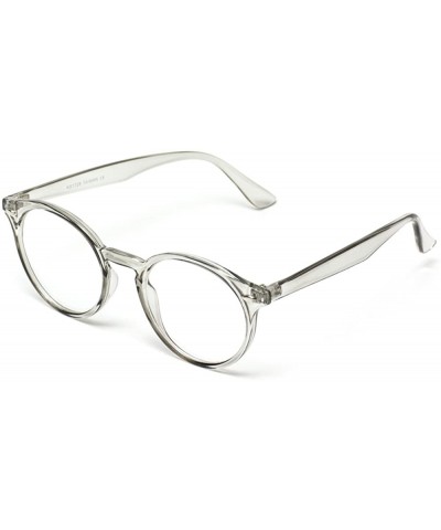 Oversized Clear Lens Semi Transparent Clear Frame Colorful Glasses - Grey Frame - C8187NKSOL8 $12.01
