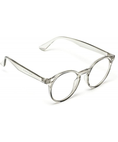 Oversized Clear Lens Semi Transparent Clear Frame Colorful Glasses - Grey Frame - C8187NKSOL8 $12.01