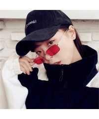 Rectangular Vintage Glasses Women Man Square Shades Small Rectangular Frame Sunglasses (C) - C - C4195NKREDW $11.21