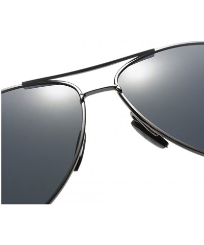 Aviator Men's Polarized Driving Aviator Sunglasses For Men Unbreakable Frame UV400 - Gun/Green - C01863DDD8U $20.69