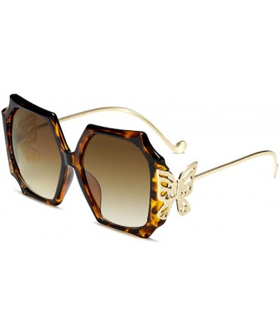 Rectangular Retro Square Sunglasses-Fashion Owersized Shade Glasses-Polarized Eyewear - B - CH190EH8AOO $56.25