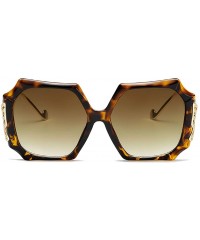 Rectangular Retro Square Sunglasses-Fashion Owersized Shade Glasses-Polarized Eyewear - B - CH190EH8AOO $31.59