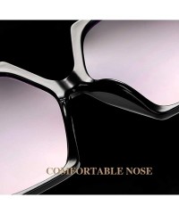 Rectangular Retro Square Sunglasses-Fashion Owersized Shade Glasses-Polarized Eyewear - B - CH190EH8AOO $31.59