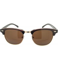 Wayfarer Semi Rimless Polarized Sunglasses Women Men Retro Brand Sun Glasses - Brown - CB18L4UR0DM $18.23