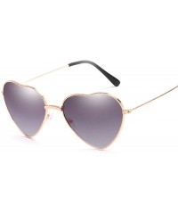 Round Heart Shaped Sunglasses Women Fashion LOVE Clear Ocean Lenses Pink Sun Glasses Oculos UV400 - Double Blue - CZ197Y0YU5E...