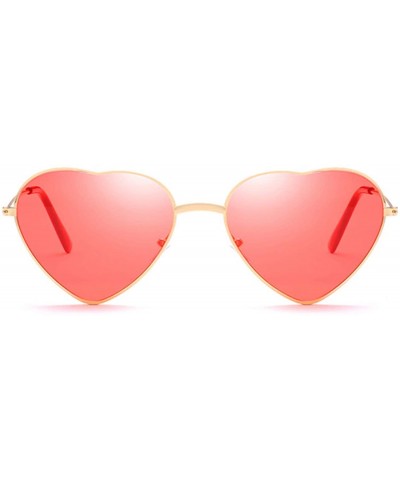 Round Heart Shaped Sunglasses Women Fashion LOVE Clear Ocean Lenses Pink Sun Glasses Oculos UV400 - Double Blue - CZ197Y0YU5E...