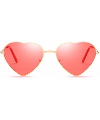 Round Heart Shaped Sunglasses Women Fashion LOVE Clear Ocean Lenses Pink Sun Glasses Oculos UV400 - Double Blue - CZ197Y0YU5E...
