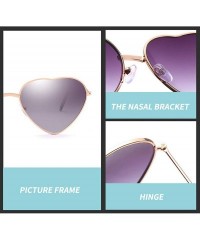 Round Heart Shaped Sunglasses Women Fashion LOVE Clear Ocean Lenses Pink Sun Glasses Oculos UV400 - Double Blue - CZ197Y0YU5E...